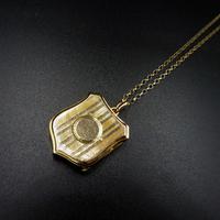 Antique Shield Striped 9ct Yellow Gold Photo Locket & Chain Necklace (4 of 9) Antique Shield Striped 9ct Yellow Gold Photo Locket & Chain Necklace (4 of 9)