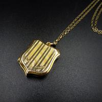Antique Shield Striped 9ct Yellow Gold Photo Locket & Chain Necklace (6 of 9) Antique Shield Striped 9ct Yellow Gold Photo Locket & Chain Necklace (6 of 9)