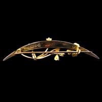 Antique Pearl Flower Crescent Moon 9ct 9K Gold Brooch Pin (4 of 5) Antique Pearl Flower Crescent Moon 9ct 9K Gold Brooch Pin (4 of 5)